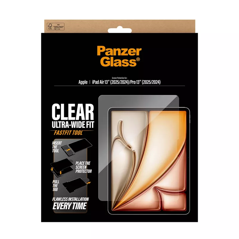 PanzerGlass ® ekraanikaitse iPad Air 13 tolli (2024-2026) | Pro 13 tolli (2024-2025) | ülilai sobivus kiirpaigaldustööriistaga