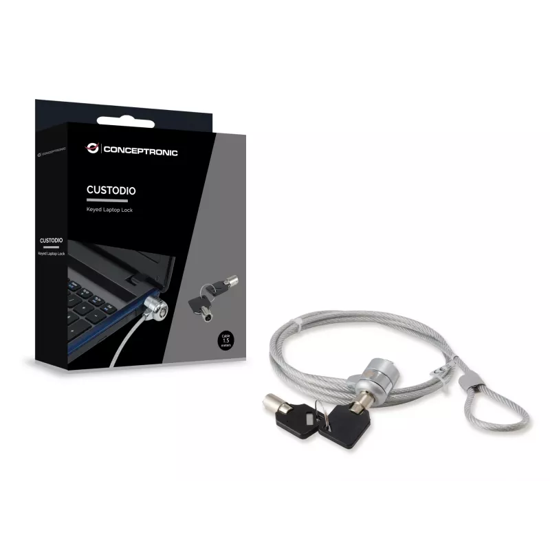 Conceptronic CNBSLOCK15 turvakaabel Hõbedane 1,5 m