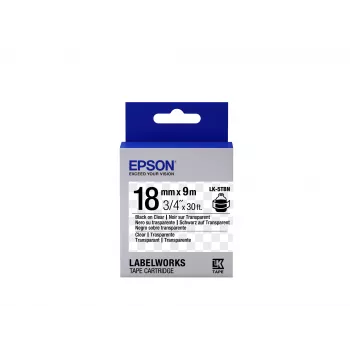 Epson Label Cartridge Transparent LK-5TBN Must/Läbipaistev 18mm (9m)