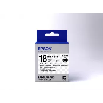 Epson Label Cartridge Transparent LK-5TBN Must/Läbipaistev 18mm (9m)