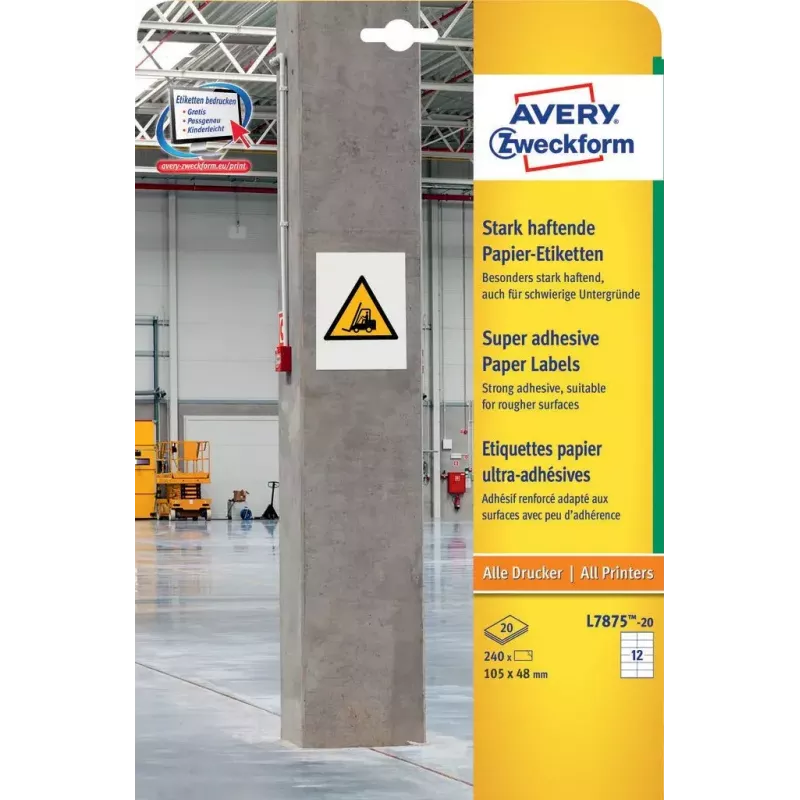 Isekleepuv silt Ristkülik Avery L7875-20