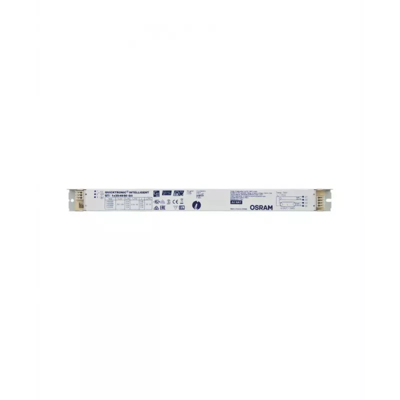Ballast (electronic) Osram QTi 1X35/49/80 GII — lifetime 100000 h, AC 198–264 V, 50/60 Hz, input current 53 A, 360×30×21 mm