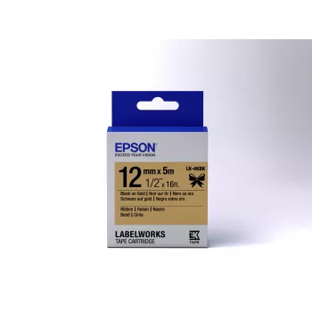 Epsoni sildikassett Satin Ribbon LK-4KBK Must/Kuldne 12 mm (5 m)