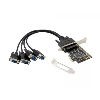 Conceptronic 4-pordiline DB9 RS232 jadaliiidese PCIe-kaart, PCIe, RS-232, PCIe 2.0, RS-232, Must, Hiina