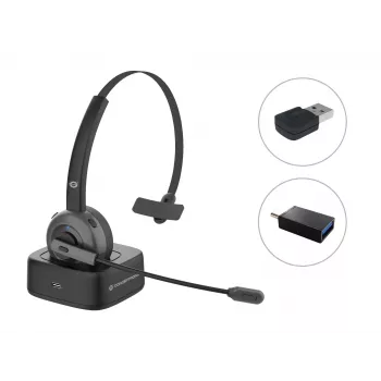 Conceptronic POLONA juhtmevaba Bluetooth-peakomplekt laadimisaluse ja Bluetooth-USB-heliadapteriga