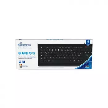 MediaRange MROS101-BE klaviatuur Kodu USB AZERTY Belgia Must Täissuuruses 107 klahvi