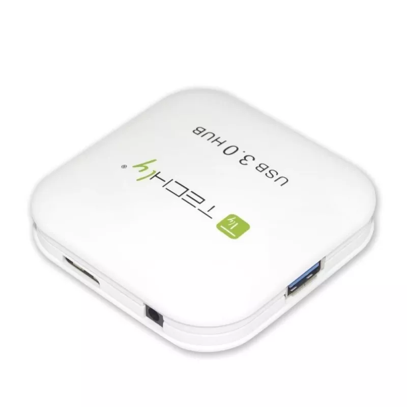 Techly USB 3.0 Super Speed Hub, 4 porti, valge, IUSB3-HUB4-WH, USB 3.2 Gen 1 (3.1 Gen 1) Type-A, 5000 Mbit/s, valge, 0,8 m, CE, RoHS, USB 2.0 USB 1.1