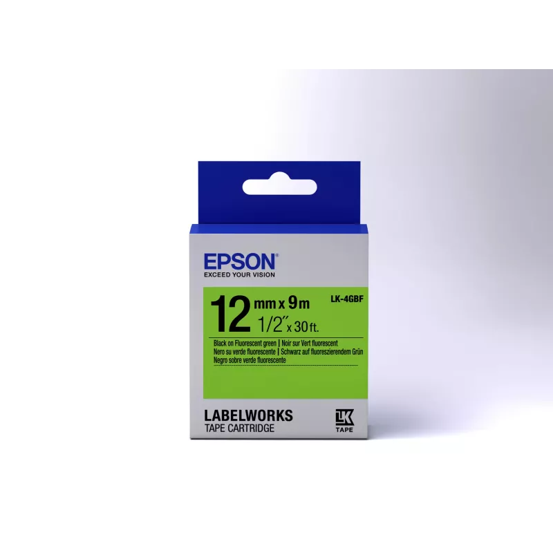 Epson Label Cartridge Fluorescent LK-4GBF must/roheline 12mm (9m)