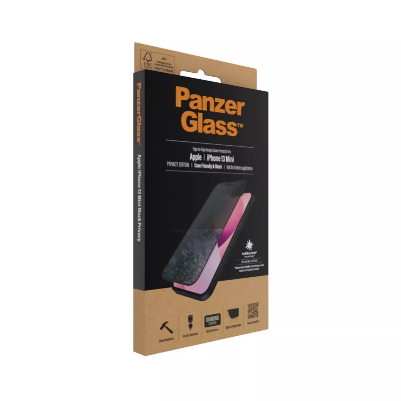 PanzerGlass privaatsusekraani kaitse Apple iPhone 13 Mini servast-servani kriimustus- ja põrutuskindel