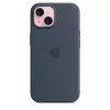 Silicone Case Cover Apple iPhone 15 MagSafe Storm Blue