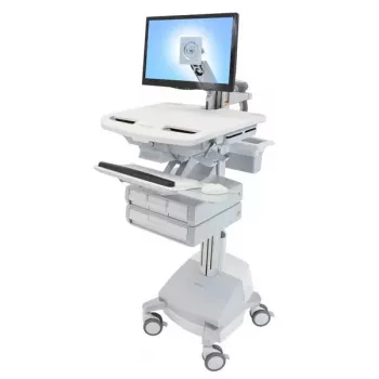 Multimeediakäru Ergotron StyleView, alumiiniumhall ja valge