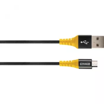 USB-kaabel Schwaiger WKUM10 511 1,2 m USB A Micro-USB B Must Kollane