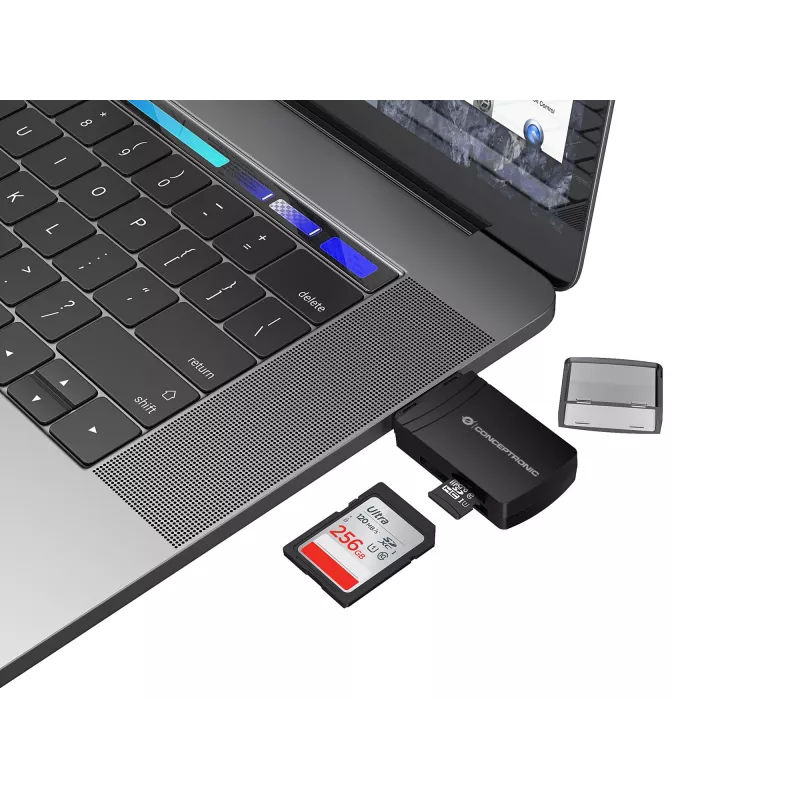 Conceptronic BIAN06B SD TF/MicroSD 4.0 kaardilugeja, UHS-II, USB 3.0, 5Gbps