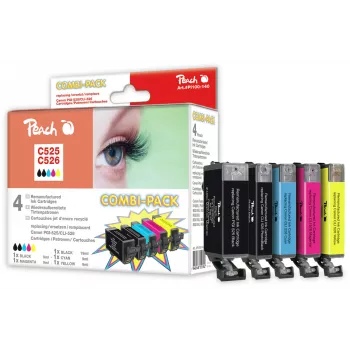 Peach PI100-140 tindikassett 5 tk Ühilduv Must, Tsüaan, Fototmust, Kollane
