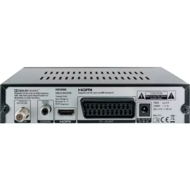 Digiboks Schwaiger DSR500HD Kaabel Full HD Must