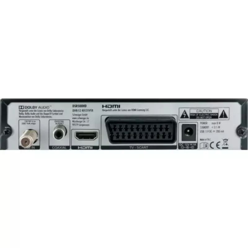 Digiboks Schwaiger DSR500HD Kaabel Full HD Must