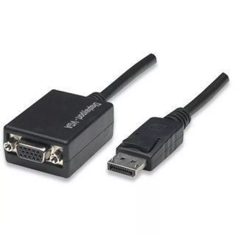 Techly DisplayPort DP to VGA adapter M F IADAP DSP-250, 0,07 m, DisplayPort, 2 x VGA (D-Sub), Isane, Emane, 1920 x 1200 pikslit