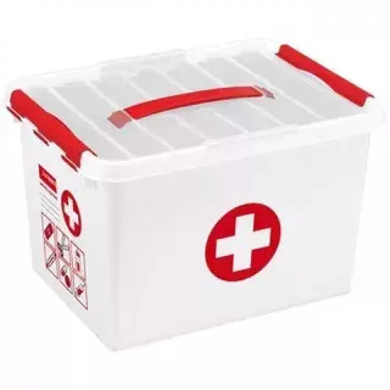 Hoiukast Sunware Q-line Ristkülikukujuline Punane Valge