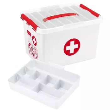 Hoiukast Sunware Q-line Ristkülikukujuline Punane Valge