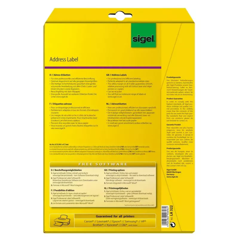 Mittekleepuv silt Sigel LA322