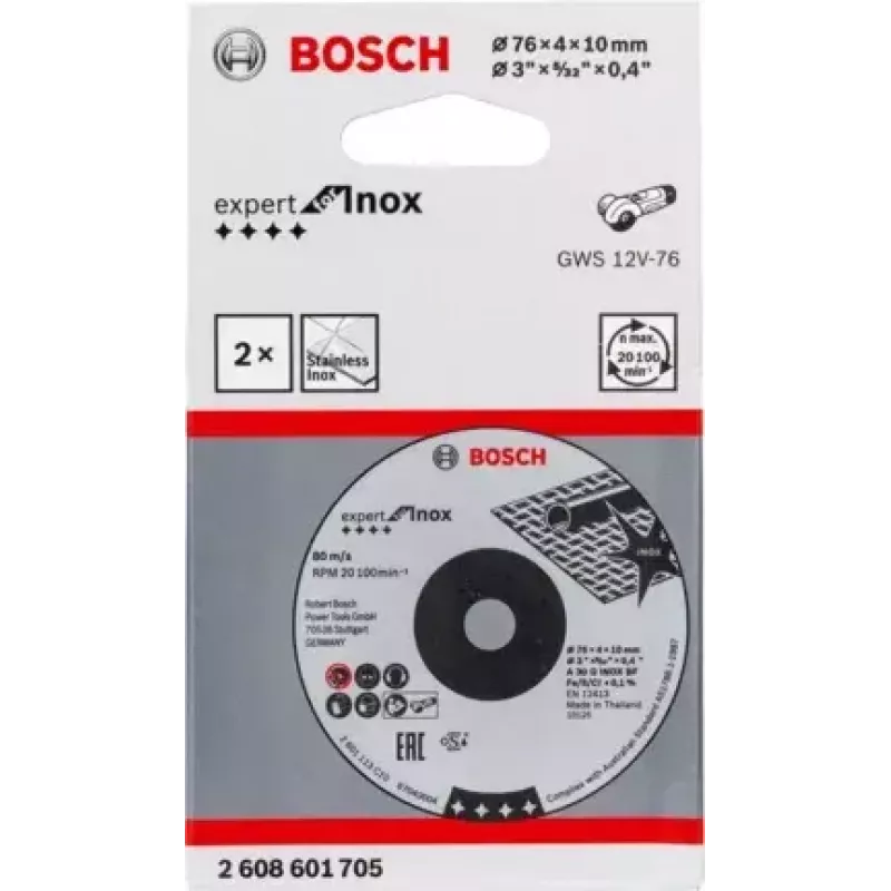 Bosch Expert for Inox lihvkettad, 76 x 4 x 10 mm, 2 tk