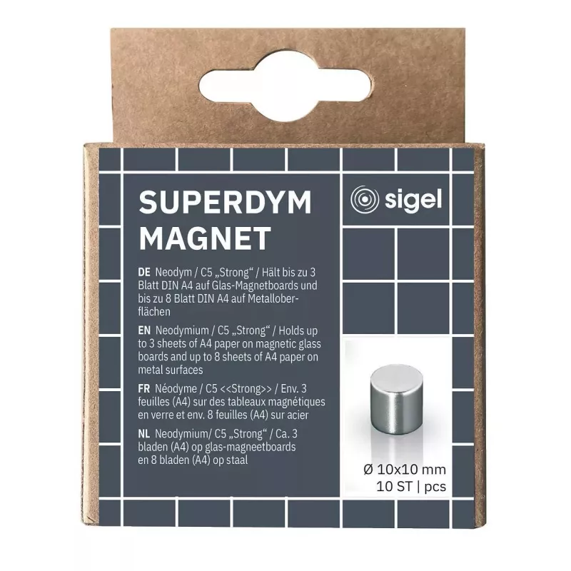 Käsitöömagnet Silinder Sigel BA701 Neodüüm Hõbedane 10mm