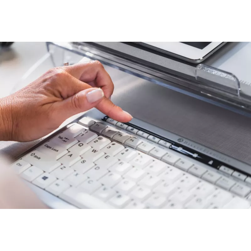 BakkerElkhuizen S-board 840 UK Qwerty, Tenkeyless (80–87%), juhtmega, USB, kääklülitiga, QWERTY, helehall, valge