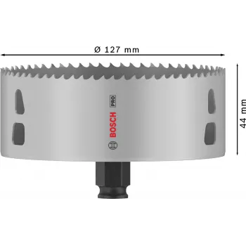 Bosch PRO Multi Material PC Plus, 44/127 mm, Üksik, Puur, Kipsplaat, Metall, Värviline metall, Plast, Okaspuit, Must, Hall, Koobalt-teras, Koobaltsulamiga kiirlõiketeras (HSS-Co)