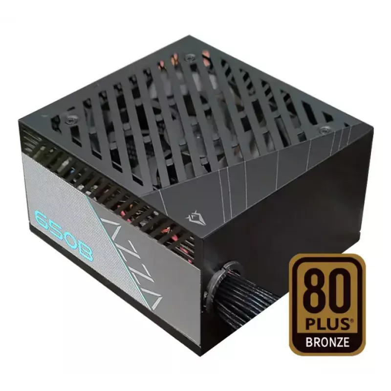 Toiteplokk AZZA PSAZ-650B (ATX3.1) 650 W, 20+4 pin ATX, mittemodulaarne, 80 PLUS Bronze, must