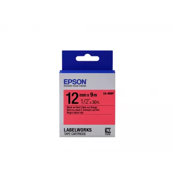 Epson Label Cartridge Pastel LK-4RBP Must/Punane 12mm (9m)