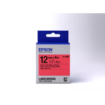 Epson Label Cartridge Pastel LK-4RBP Must/Punane 12mm (9m)