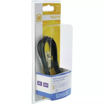 Võrgukaabel Schwaiger 3.0m RJ-11 - RJ-45 3m Must