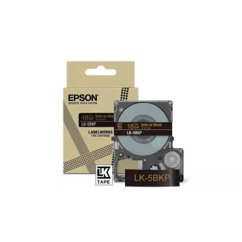 Label Maker Tape Epson LK-5BKP Must Kuld 1,8 cm