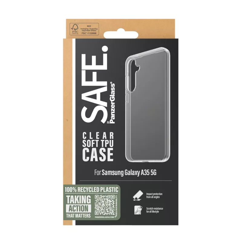 PanzerGlass SAFE. by ® TPU-ümbris Samsung Galaxy A35 5G | Läbipaistev