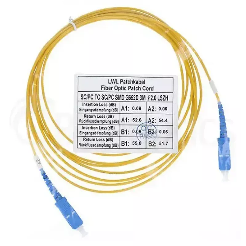Fiiberoptiline kaabel BlueOptics SFP2222BU7.5MK SC G.657.A1 7,5 m kollane