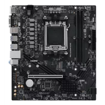 Motherboard MSI PRO A620AM-B EVO ATX — AMD A620A, pesa AM5, DDR5 2× DIMM kuni 128 GB, 5 Gb Ethernet, M.2 & SATA III, HDMI 2.1