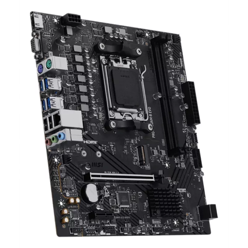 Motherboard MSI PRO A620AM-B EVO ATX — AMD A620A, pesa AM5, DDR5 2× DIMM kuni 128 GB, 5 Gb Ethernet, M.2 & SATA III, HDMI 2.1