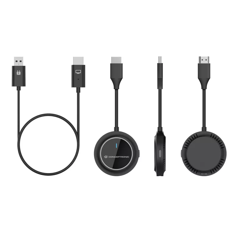 Juhtmevaba HDMI pikenduskomplekt CONCEPTRONIC ATHERIC02B — dongel, HDMI/USB, 1080p (1920x1080), USB-toitega