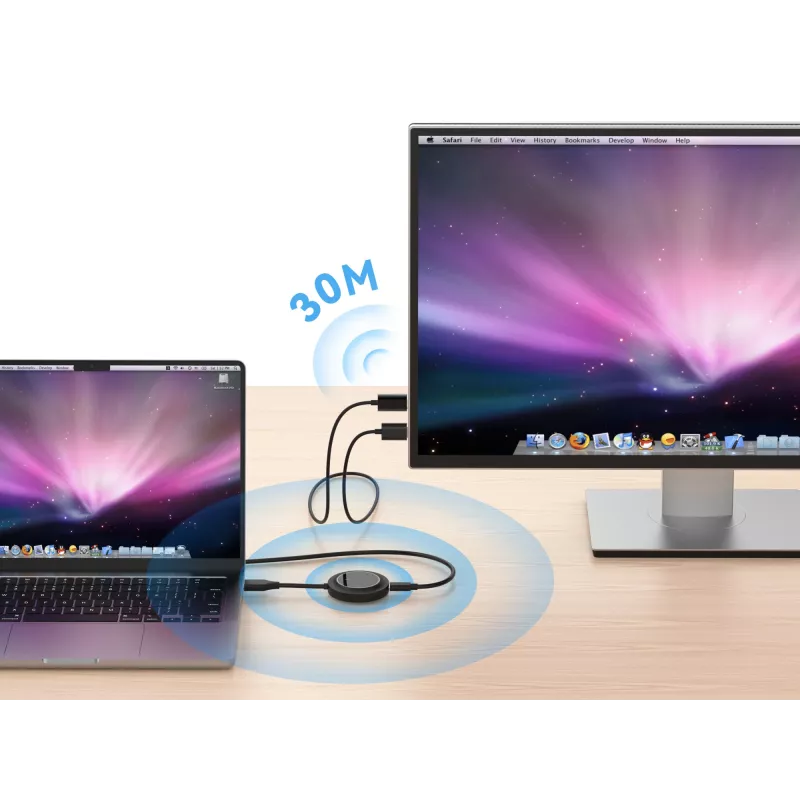 Juhtmevaba HDMI pikenduskomplekt CONCEPTRONIC ATHERIC02B — dongel, HDMI/USB, 1080p (1920x1080), USB-toitega