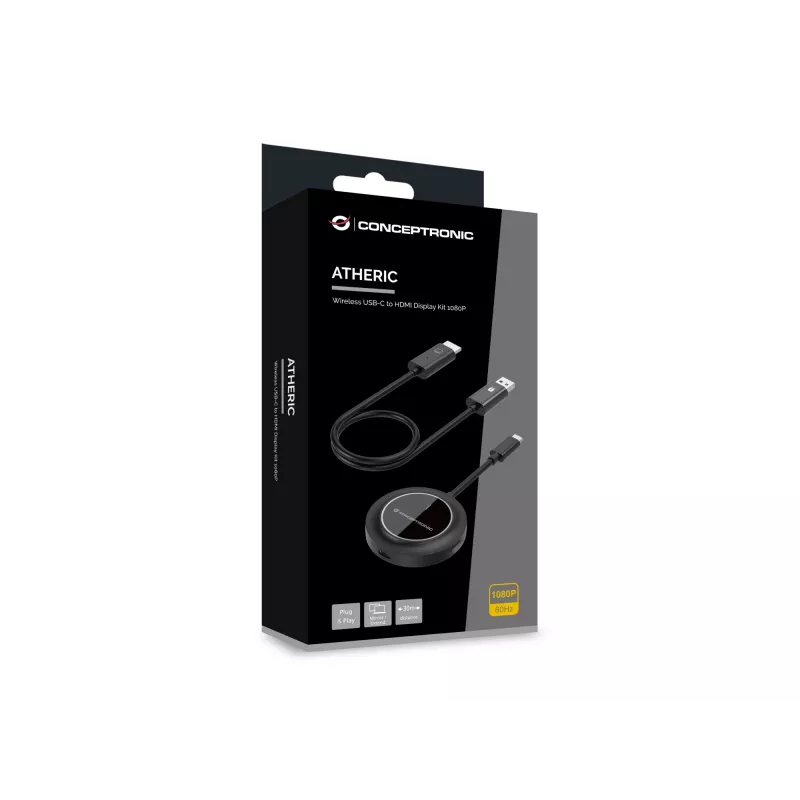 Conceptronic ATHERIC01B juhtmevaba USB-C-HDMI kuvakomplekt 1080P