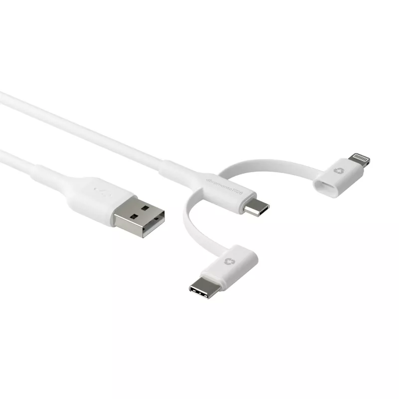 dbramante1928 re-charge - 3in1 kaabel–USB A to USB-A,C & Lightn-W