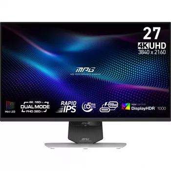 MSI MPG 274URDFWDE E16M arvutimonitor 68,6 cm (27 tolli) 3840 x 2160 pikslit 4K Ultra HD LED Must, Valge