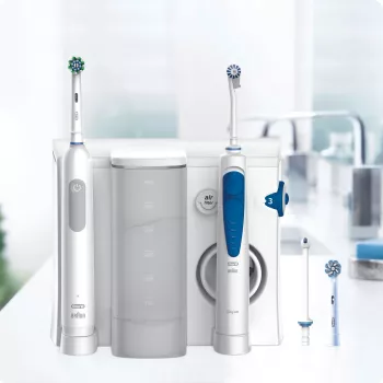 Oral-B Idropulsore Health Center Täiskasvanutele Pöörlev-võnkuv hambahari Sinine, Valge