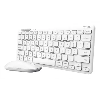 Klaviatuuri ja hiire komplekt TRUST Lyra Mini Wireless QWERTZ (RF + Bluetooth) valge, saksa paigutusega