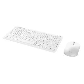 Klaviatuuri ja hiire komplekt TRUST Lyra Mini Wireless QWERTZ (RF + Bluetooth) valge, saksa paigutusega