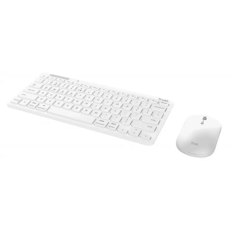 Klaviatuuri ja hiire komplekt TRUST Lyra Mini Wireless QWERTZ (RF + Bluetooth) valge, saksa paigutusega