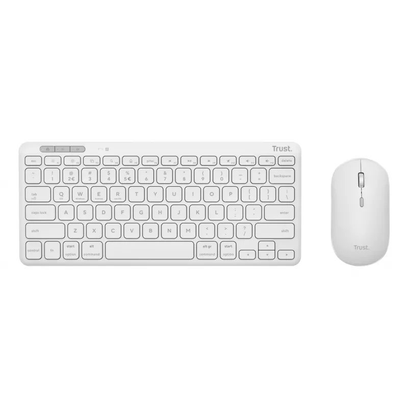 Klaviatuuri ja hiire komplekt TRUST Lyra Mini Wireless QWERTZ (RF + Bluetooth) valge, saksa paigutusega