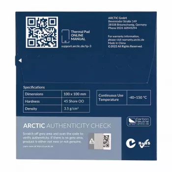 ARCTIC TP-3 Premium Performance Thermal Pad 100 x 100 mm, 0,5 mm