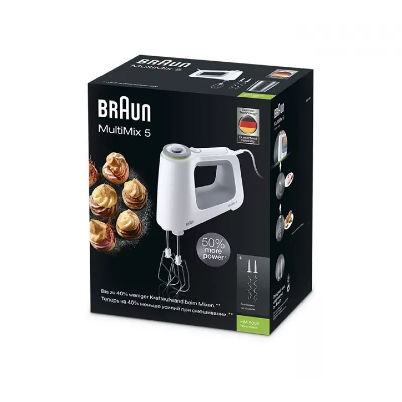 Braun HM 5000 WH käsisegisti 700 W Hall, Valge