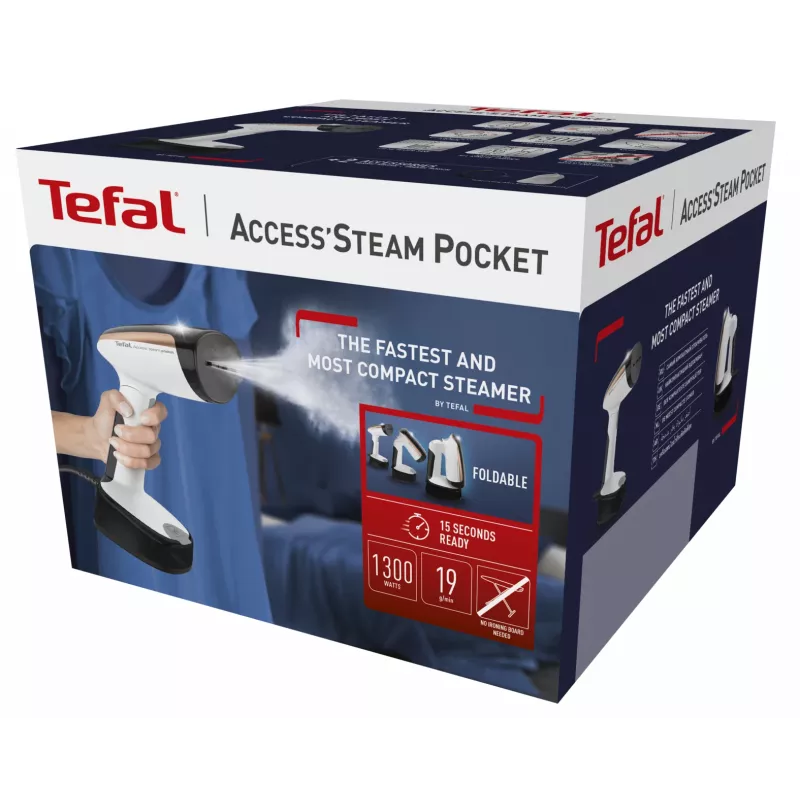 Tefal DT3030 käeshoitav riideauruti 0,12 L 1300 W Must, Roosakuldne, Valge